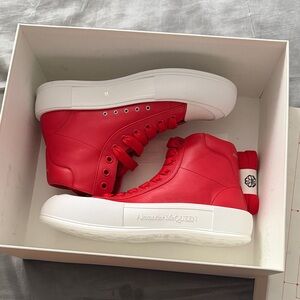 Alexander McQueen Red High-Top Sneakers